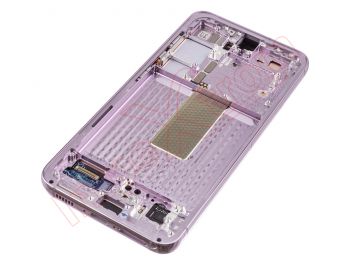 Pantalla Service Pack dynamic AMOLED 2x con marco lateral / chasis color rosa (lavender) para Samsung Galaxy s23, sm-s911b